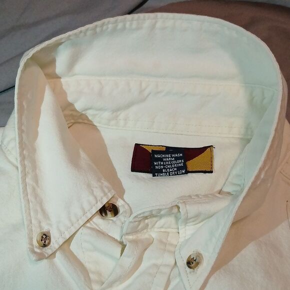 Blockbusters Loss Prevention VTG White Long Sleeve Button Up‎ Shirt Large/FLAW - Picture 13 of 13
